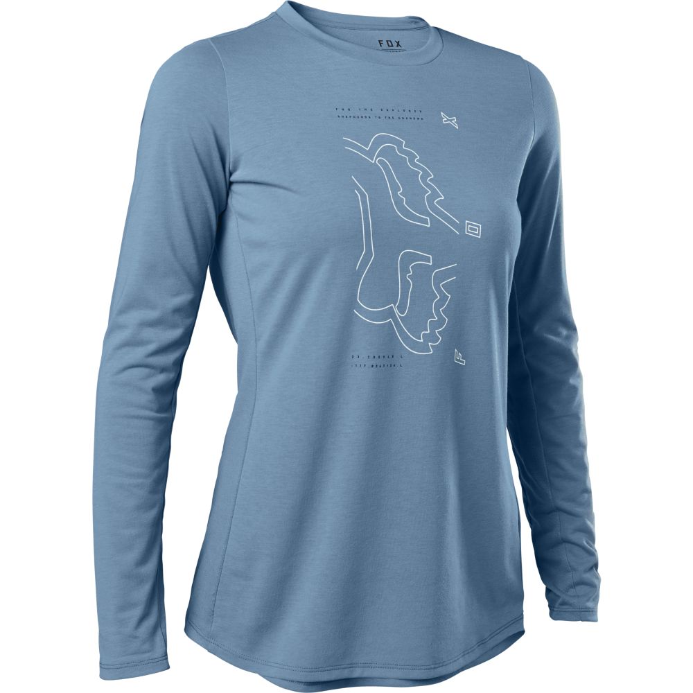 Fox Womens Ranger Drirelease LS Jersey S dusty blue