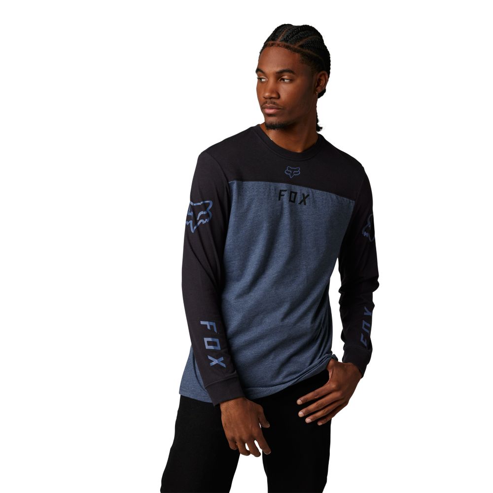 Fox Efekt Ls Tee M heather deep cobalt