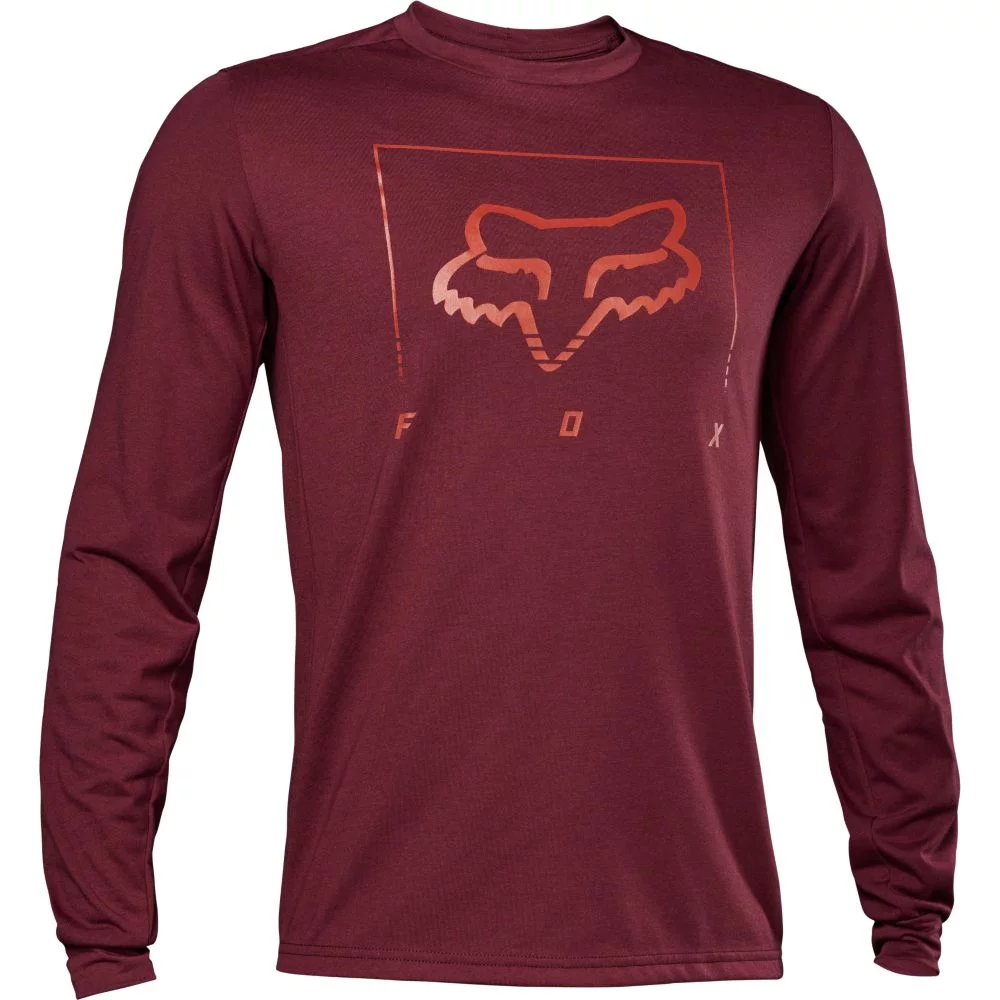 Fox Ranger Drirelease Mid LS Jersey S dark maroon