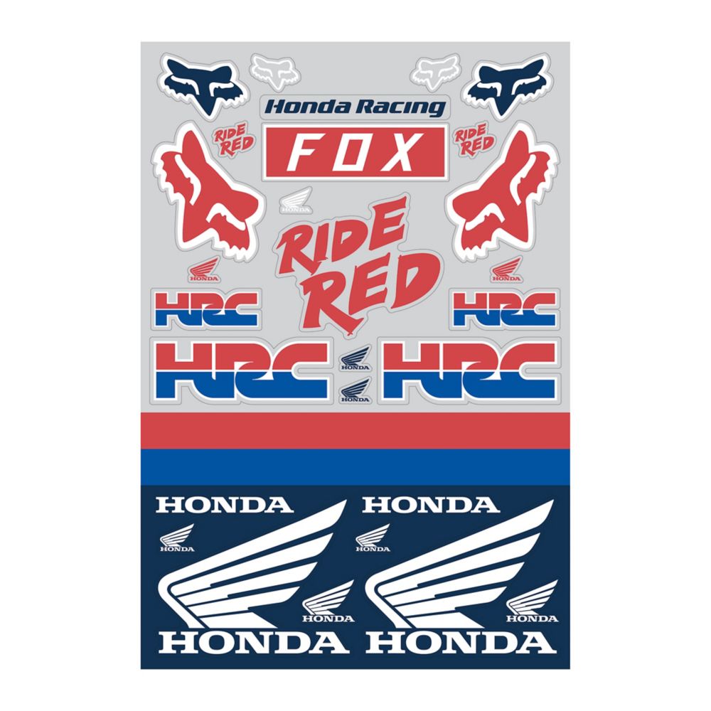 Fox Honda Track Sticker Pack white/red/blue