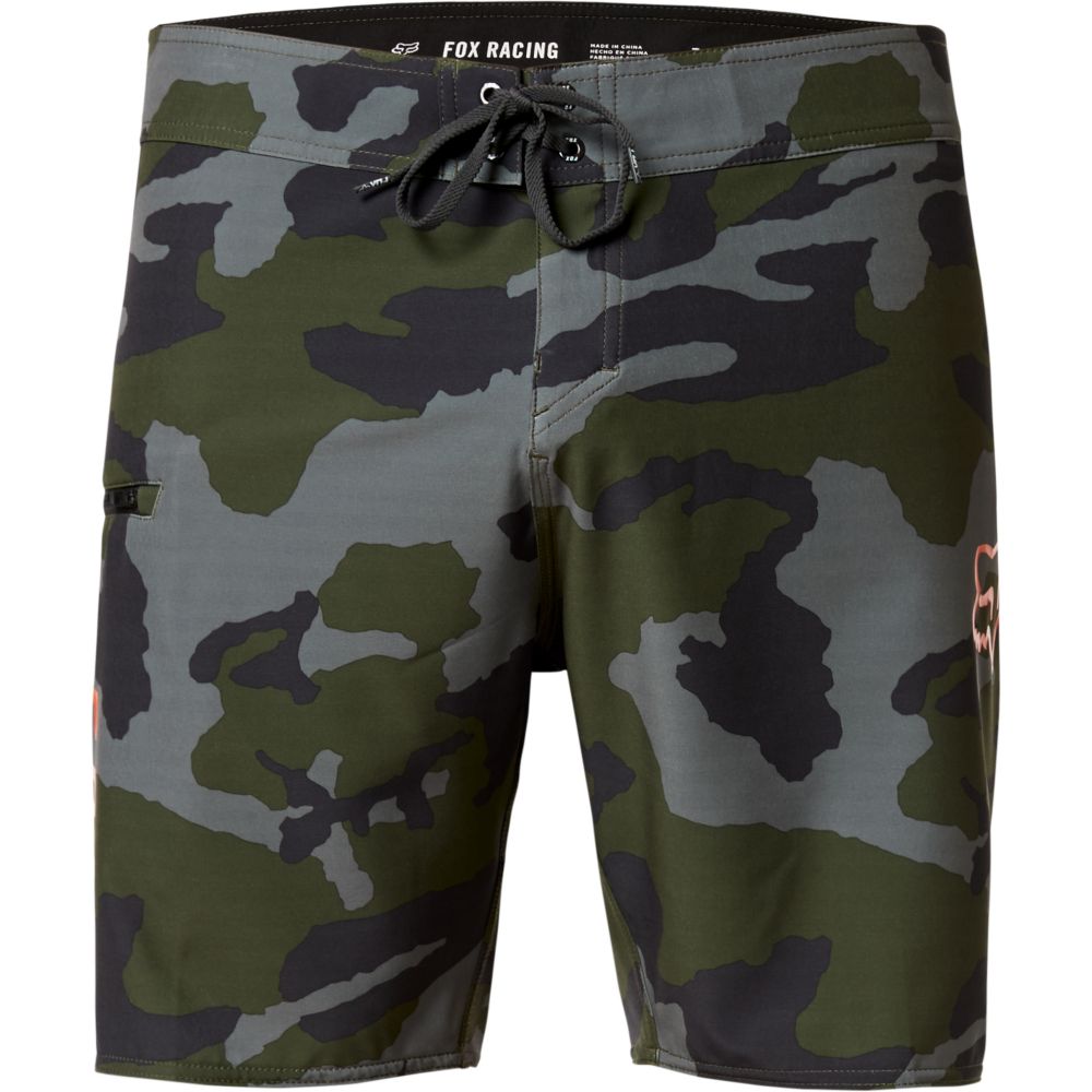 Fox Overhead Camo Stretch Boardshorts 18" S (30) green camo