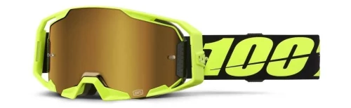 100% Armatic Goggle Neon Yellow - Mirror True Gold Lens