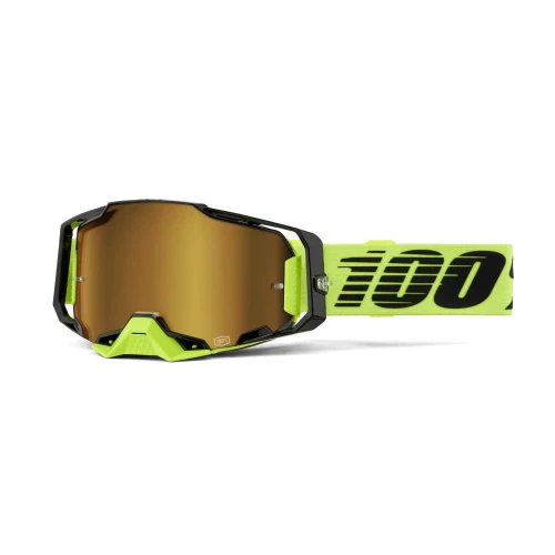100% Armega Neon Yellow Mirror Gold Lens