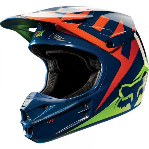 Fox V1 Race 15 Helmet (navy/yellow)