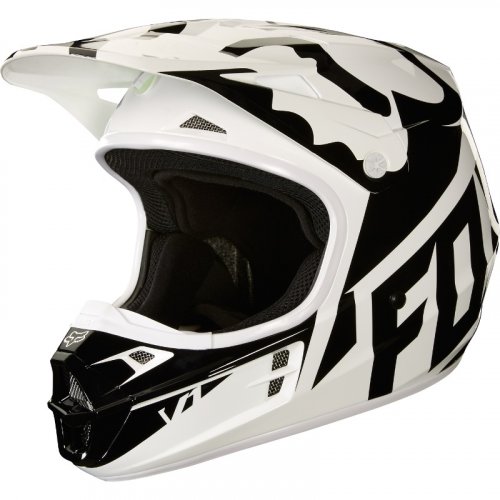 Fox V1 Race MX18 Helmet (white/black/green)