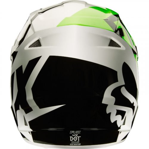 Fox V1 Race MX18 Helmet (white/black/green)