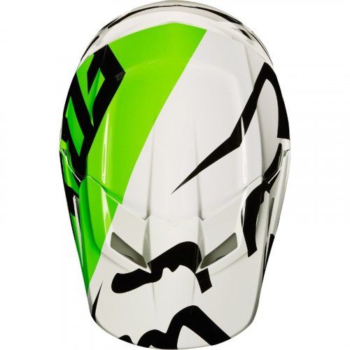 Fox V1 Race MX18 Helmet (white/black/green)